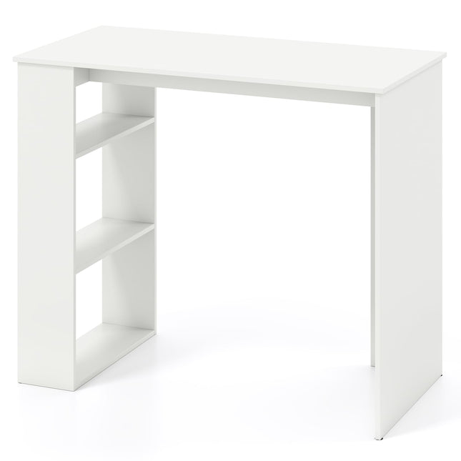Home Office Schreibtisch mit Regal, 90 cm, Weiß