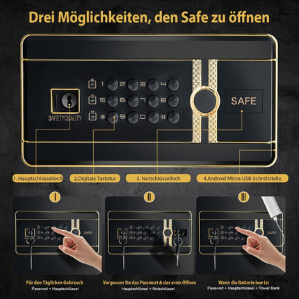 Home Safe 42,5L mit Digital-Code und Schloss
