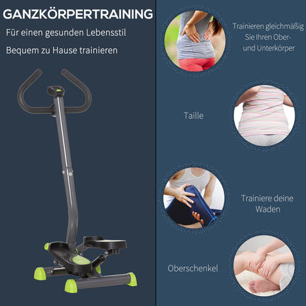 Stepper-Trainingsgerät mit LCD, Griff, 100 kg Tragkraft