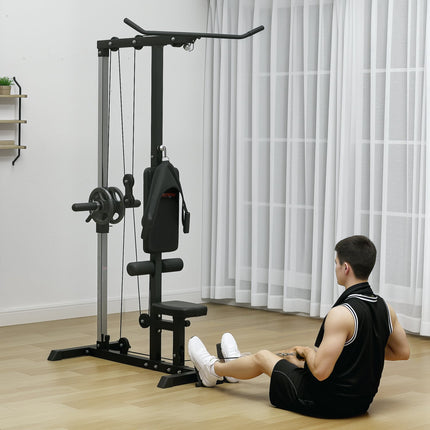 Heim-Fitnessstudio, Rudergeräte, ohne Gewichte, Fitnessgeräte für zuhause, Stahl, Kunstleder, schwarz