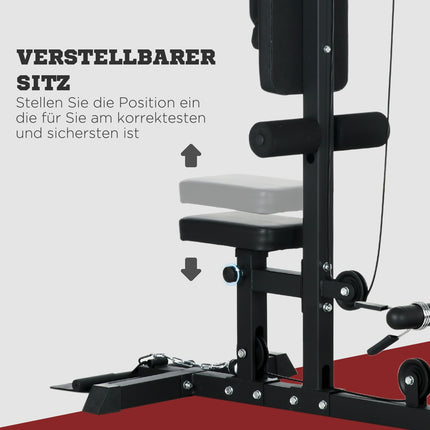 Heim-Fitnessstudio, Rudergeräte, ohne Gewichte, Fitnessgeräte für zuhause, Stahl, Kunstleder, schwarz