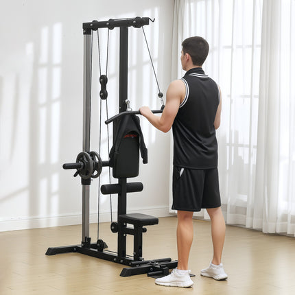 Heim-Fitnessstudio, Rudergeräte, ohne Gewichte, Fitnessgeräte für zuhause, Stahl, Kunstleder, schwarz