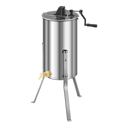 Honey Extractor, 2-Frame Manual, Stainless Steel, Clear Lid
