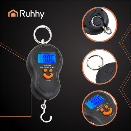 Hook Scale with LCD Display, 50kg Capacity, Tare Function