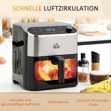 Heißluftfritteuse mit Touchscreen, 6,5 l, 1350 W, antihaftbeschichteter Korb