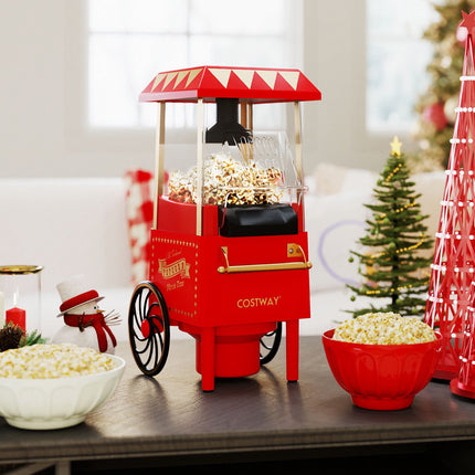 Heißluft-Popcornmaschine 1200W, ölfrei, Retro Rot