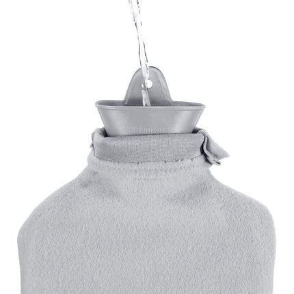 Wärmflasche mit Bezug, Grau, 1,5L Fassungsvermögen