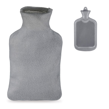 Wärmflasche mit Bezug, Grau, 1,5L Fassungsvermögen