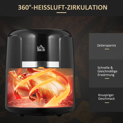Horkovzdušná fritéza 4L, 12 programů, LED displej, nepřilnavý koš
