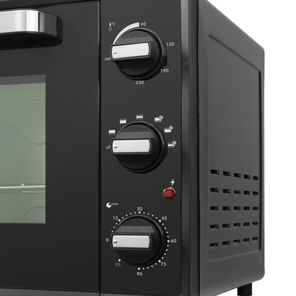 Heißluftofen 48l Schwarz Timer