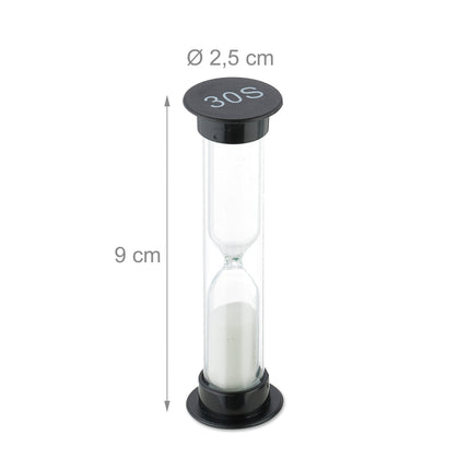 Sanduhr-Set, 5-teilig, schwarz, verschiedene Laufzeiten
