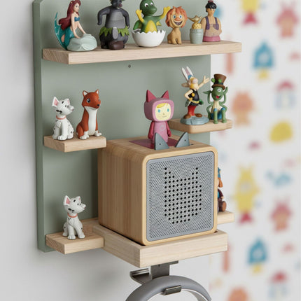 House-Shaped Wall Shelf for Tonies and Toniebox, Holds 32 Figures, Green