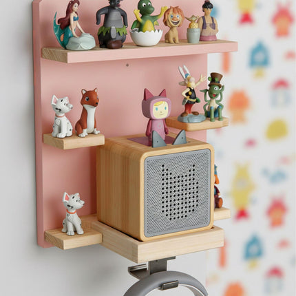 House-Shaped Wall Shelf for Tonies and Toniebox, Holds 32 Figures, Pink