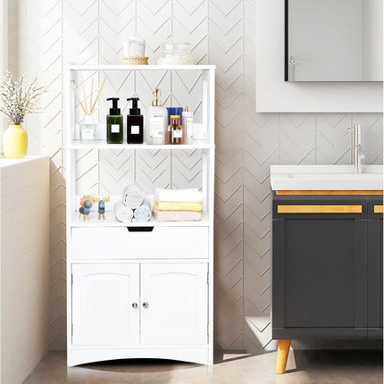 Haushaltsregal Lagerschrank Küchenregal Unterschrank mit Schublade Weiß 32,5 x 60 x 122 cm