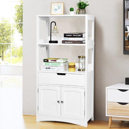 Haushaltsregal Lagerschrank Küchenregal Unterschrank mit Schublade Weiß 32,5 x 60 x 122 cm