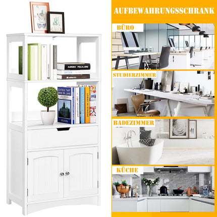 Haushaltsregal Lagerschrank Küchenregal Unterschrank mit Schublade Weiß 32,5 x 60 x 122 cm