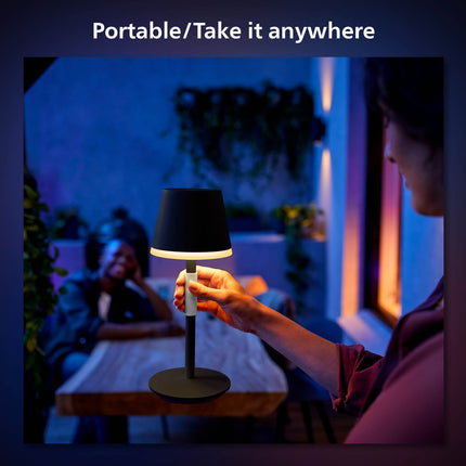 Hue Go přenosná stolní lampa černá/tmavě šedá