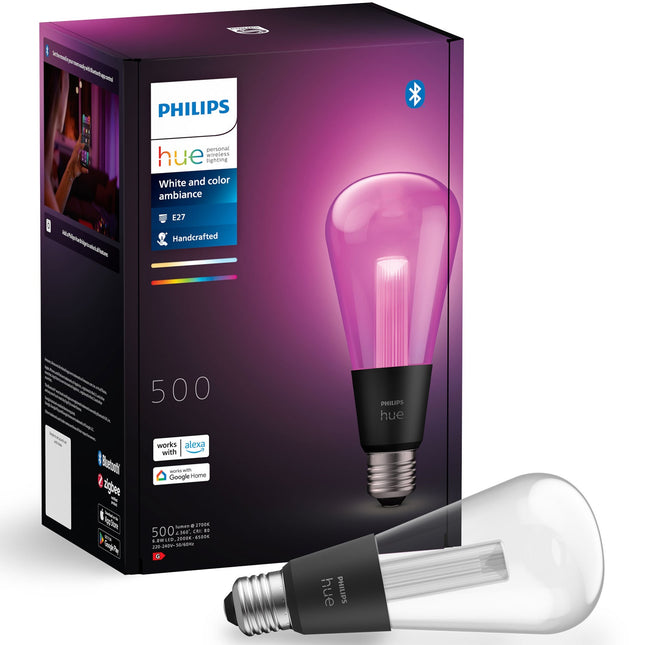 Hue Lightguide Edison ST72 E27 Weiß und Farbambiente