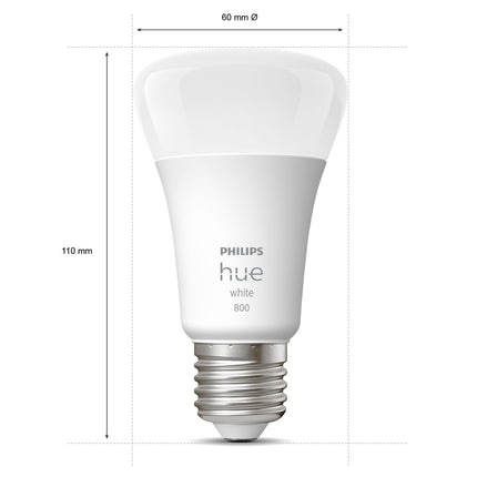 Lot de 2 ampoules Hue White A60 E27