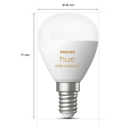 Hue White Ambiance E14 Globe Doppelpack