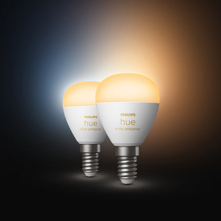 Hue White Ambiance E14 Globe Doppelpack
