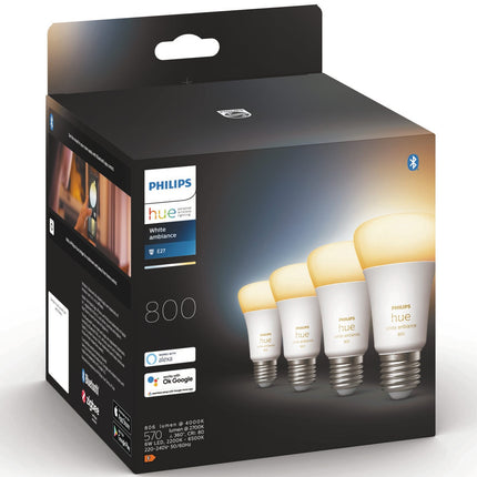 Ampoules Hue White Ambiance E27, lot de 4