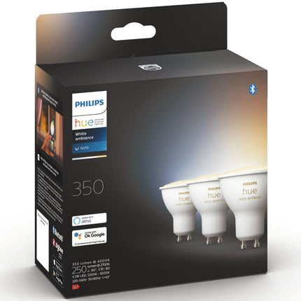 Pack de 3 ampoules Hue White Ambiance GU10