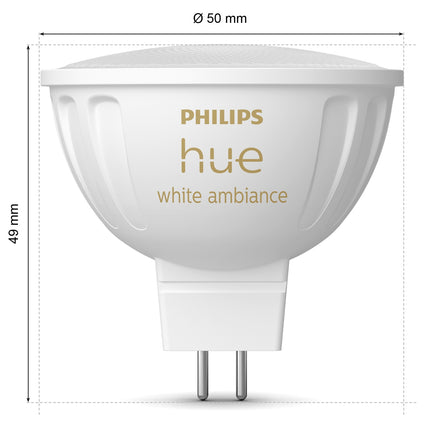 Ampoule Hue White Ambiance GU5.3 MR16 12 V 400 lm, 1 paquet
