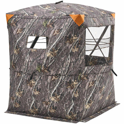 Hunting Blind, 2-3 Person Thermal Camo Tent With Chair, Carry Bag