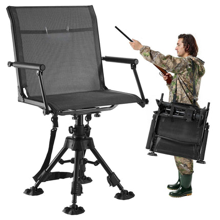 Hunting Blind Chair, 360 Silent Swivel, Foldable, 350 lb