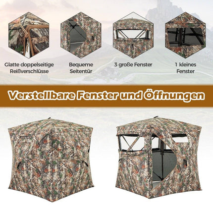 Hunting hideout for 2-3 people 360° transparent hunter's tent for deer and wild boar hunting