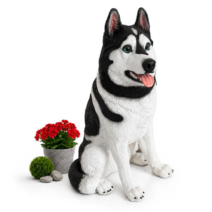 Husky Gartenhund-Statue, Polyresin, 86 cm