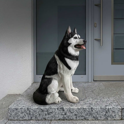 Husky Gartenhund-Statue, Polyresin, 86 cm