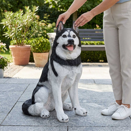 Husky Gartenhund-Statue, Polyresin, 86 cm
