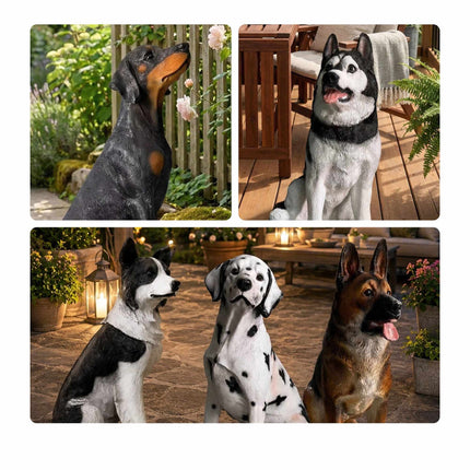 Husky Gartenhund-Statue, Polyresin, 86 cm