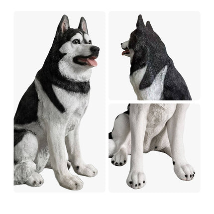 Husky Gartenhund-Statue, Polyresin, 86 cm