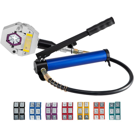 Hydraulic A/C Hose Crimper Kit – Manual Pump, 7 Dies