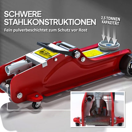 Hydraulic Car Jack, 8-38 cm Lift, 2.5 Ton Capacity, Steel