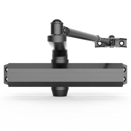 Hydraulic Door Closer, Adjustable, 150 kg, Black