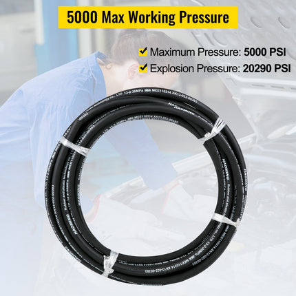 Hydraulic Hose 50 Ft, 1/2 In ID, 5000 PSI, 2-Wire