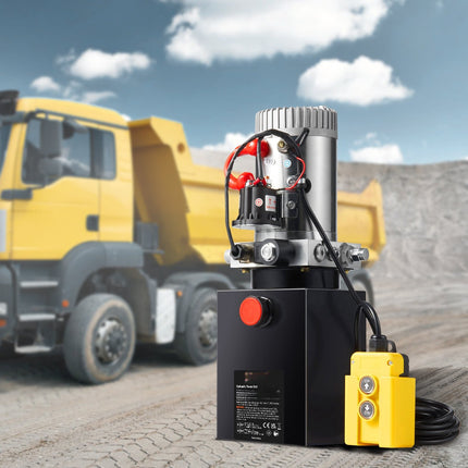 Hydraulic Power Unit, 12V DC, Single-Acting, 8-Quart