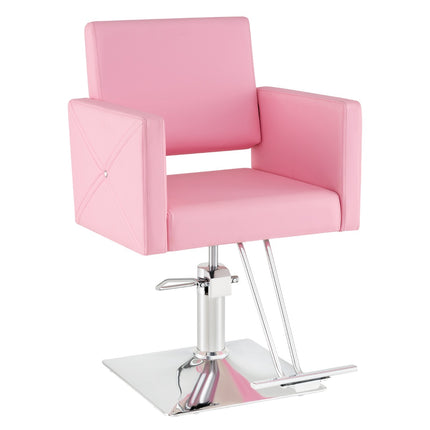 Hydraulischer Friseurstuhl, verstellbar, Pink, 360° drehbar