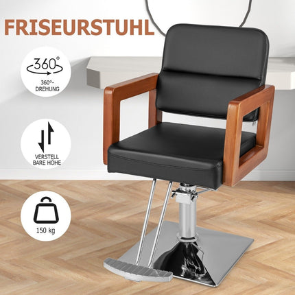 Hydraulic Salon Chair with 360° Rotation, Adjustable Height