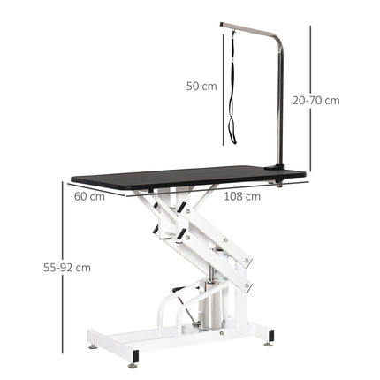 Table de parage hydraulique, table de tonte avec potence, toilettage pour chiens