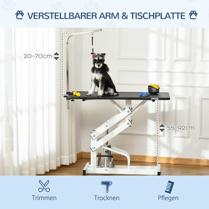 Table de parage hydraulique, table de tonte avec potence, toilettage pour chiens