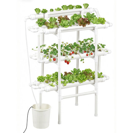 Hydroponic Growing System Kit – 3-Tier 90-Site, Timed Irrigation