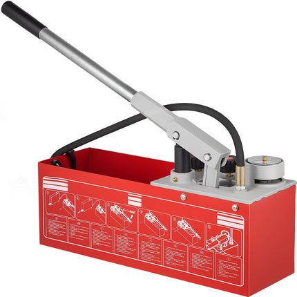 Hydrostatic Pressure Test Pump, 25 Bar, 12 L Tank, Dual Gauge