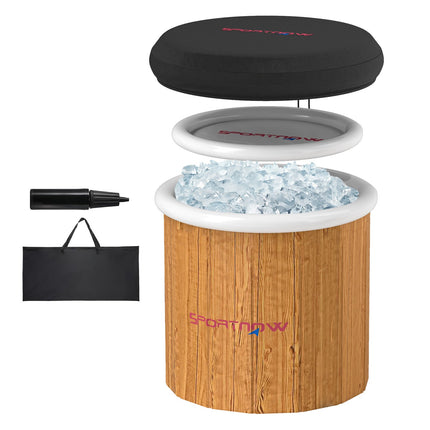 Aufblasbare 300-Liter-Eisbadewanne – Deckel, Pumpe und Tasche inbegriffen