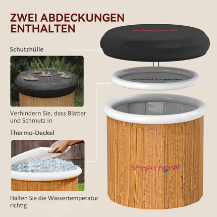 Aufblasbare 300-Liter-Eisbadewanne – Deckel, Pumpe und Tasche inbegriffen