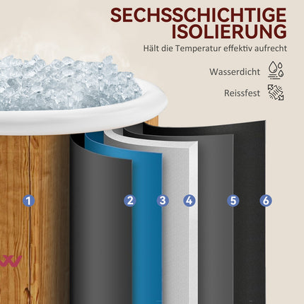 Aufblasbare 300-Liter-Eisbadewanne – Deckel, Pumpe und Tasche inbegriffen